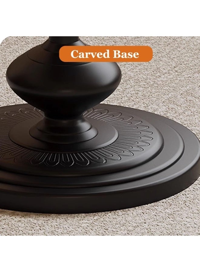 WALALLA Round End Table Living Room, Vintage Side Table, Farmhouse Pedestal Table Sofa Tray Table Industrial Circle Sofa Corners Table Modern Cocktail Table Nightstand, Retro Wood Accent Tables for  Living Room Bedroom  Patio Dorm Apartment Black - Image 5